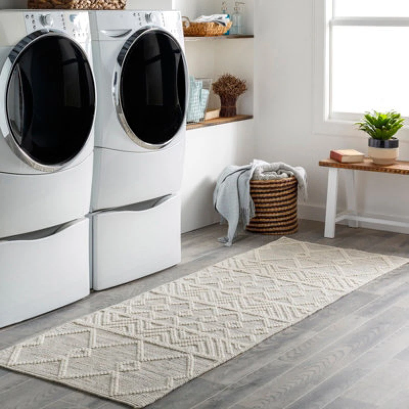 Image of Livabliss Hand-Woven Global Wool Charcoal Ishani Runner Rug 76 X 244cm - Easy Care, Non Shedding, Ideal For Hallway Or Beside The Bed