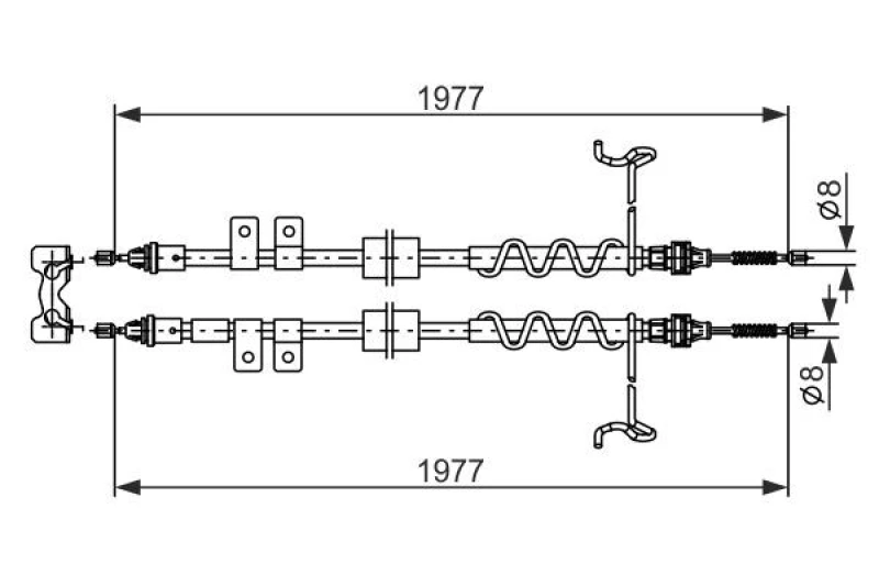 Image of Handbrake cable Bosch 1 987 482 870