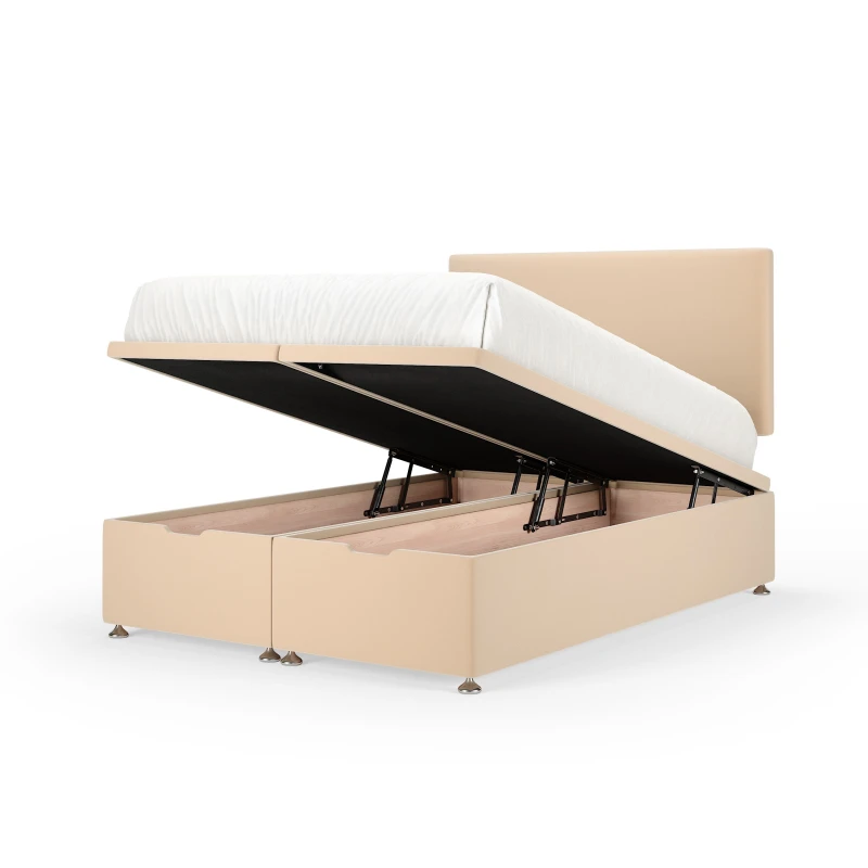 Image of Bedmaster Bedmaster Plush Velvet Ottoman Divan Base And Plain Headboard in Natural Size: Super King Natural Super King Unisex 7867870309724