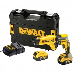 image of DEWALT DCF620 18v XR Cordless Drywall Screwdriver 2 x 5ah Li-ion Charger Case