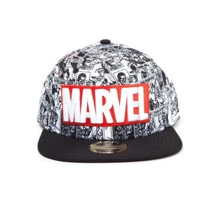 Image of Marvel Comics - Logo And Comic Pattern Unisex Baseball Cap - Multi-Colour