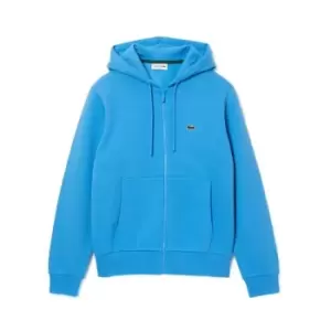 image of Lacoste Zip Basic Fleece Hoodie - Blue