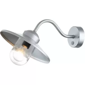 Image of Elstead Klampenborg Outdoor Dome Wall Lamp Silver, IP44
