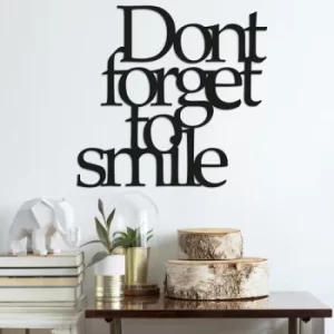 Image of Dont Forget To Smile Black Decorative Metal Wall Accessory