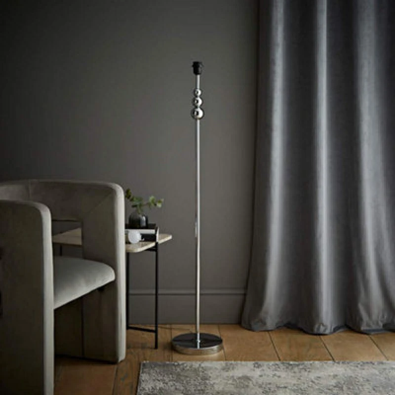 Image of ValueLights Marissa Stacked Ball Freestanding Floor Lamp Base Silver