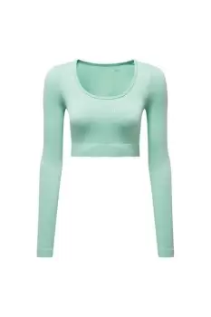 image of Ribbed Seamless 3D Crop Top