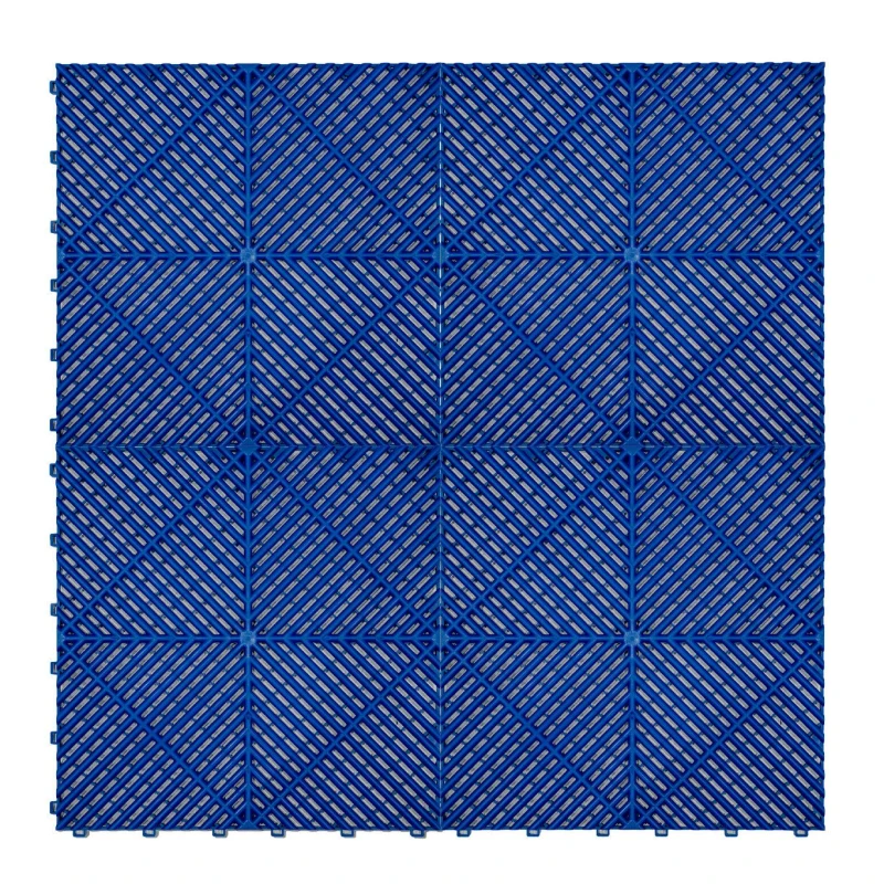 Image of MONSTER SHOP Vented Garage Floor Tiles x 120 With Edges - Blue 5056806811864