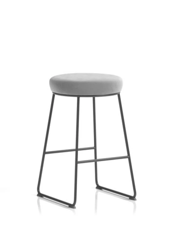Image of Turin Turin Stool Black Frame Grey Seat Pad TN01GRY