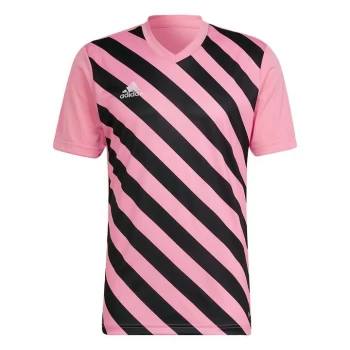 image of adidas Entrada 22 Graphic Jersey Mens - Semi Pink Glow / Black