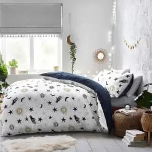 Image of Style Lab Stargazer Duvet Cover Set (Double) (White/Blue/Gold)
