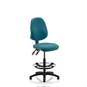 Image of Dynamic Permanent Contact Backrest Task Operator Chair Without Arms Eclipse II Maringa Teal Seat High Back