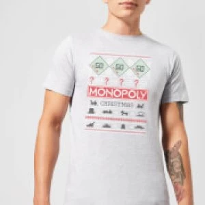 Image of Monopoly Mens Christmas T-Shirt - Grey - 3XL