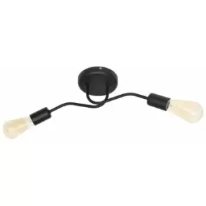 image of Helam Harvard Multi Arm Semi Flush Ceiling Light Black 48cm