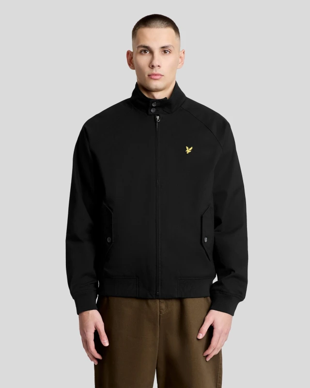 Image of Lyle & Scott Mens Cotton Harrington Jacket in Black