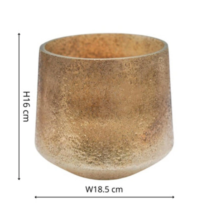 Image of Ivyline Opulent Metallic Gold Planter H16Cm W18.5Cm