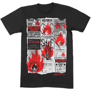 Image of Stiff Little Fingers - Flyer Unisex Large T-Shirt - Black