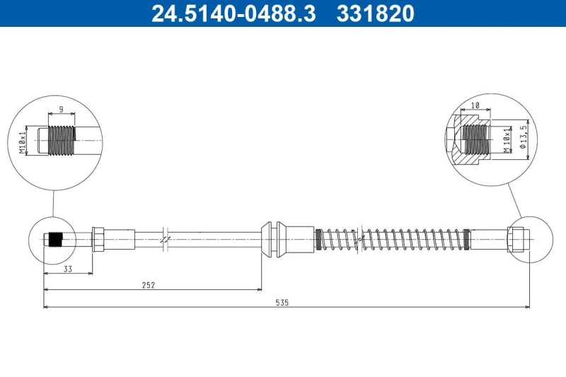 Image of Brake hose ATE 24.5140-0488.3