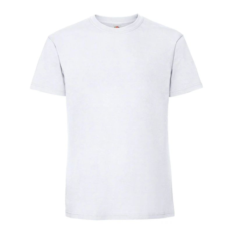 Image of Fruit Of The Loom Fruit of the Loom Men Iconic Premium Ringspun Cotton T-Shirt in White Size: Small White S Male 5063425375837
