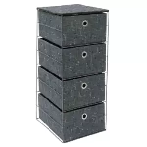Image of JVL Shadow 4 Drawer Wide Fabric Storage Tower