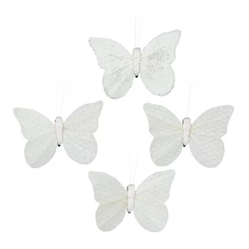 Image of White Butterfly Decorations (Set of 4)