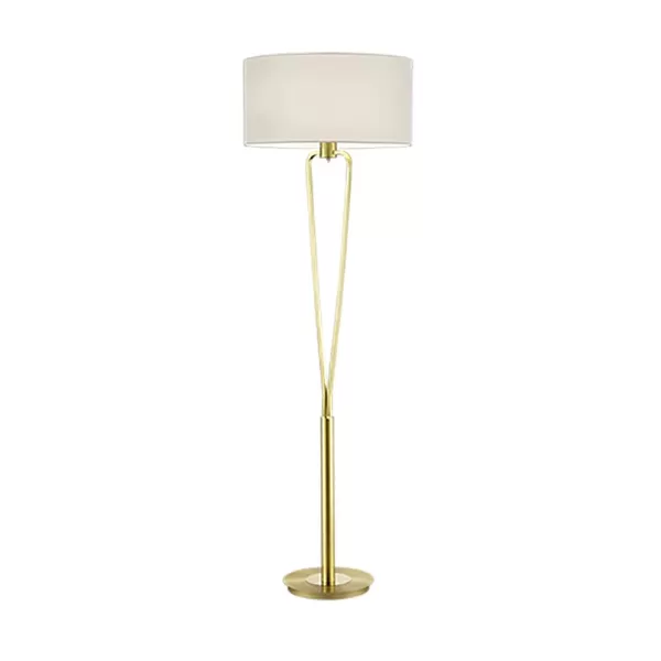 Image of Paris Ii Classic Floor Lamp with Shade Brass Matt