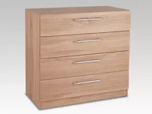 Image of Harmony Holborn Oak 4 Drawer Chest of Drawers Flat Packed