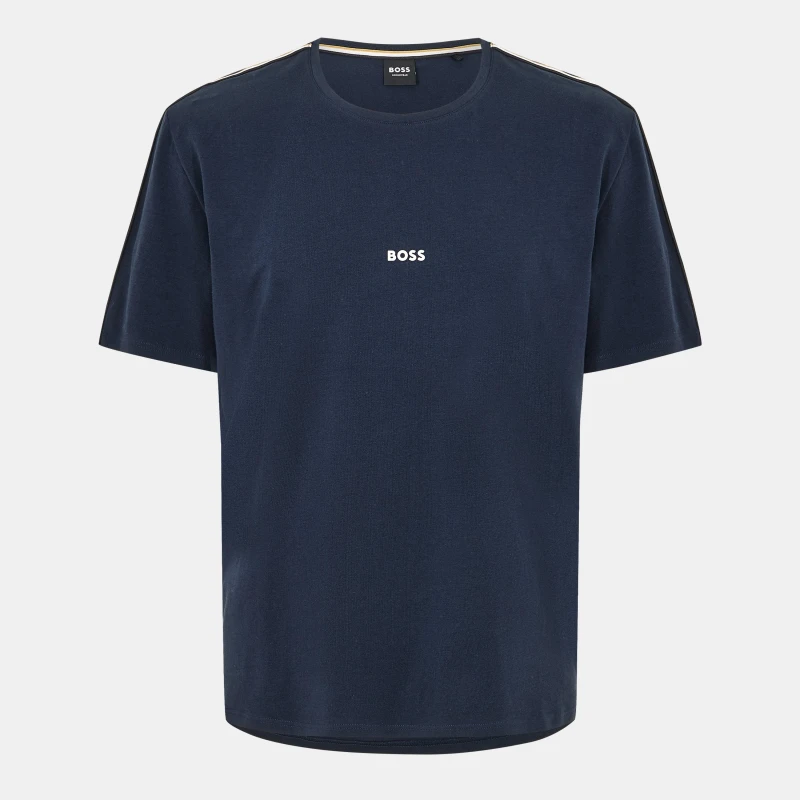 Image of Boss Mens Unique Cotton T-Shirt Regular Fit T-Shirts S Blue 59408618350