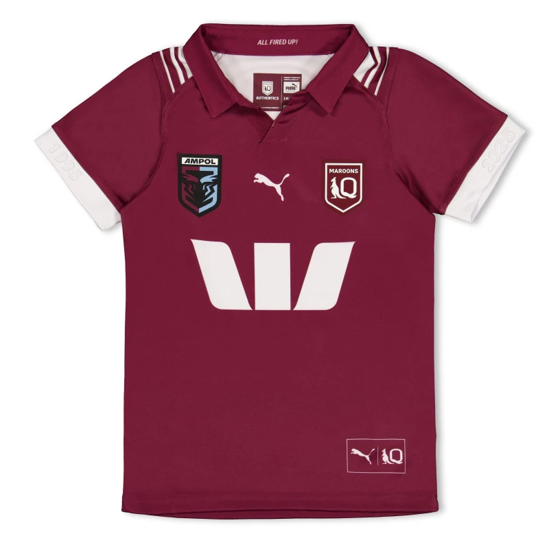 Image of Puma Puma 25 QLD H Jsy Burgundy/Wht unisex 9-10 (M)