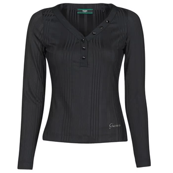 image of Guess LS URSULA TOP womens in Black - Sizes S,M,L,XL,XS