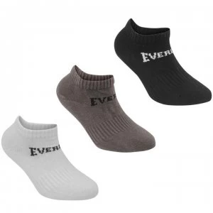 image of Everlast 3 Pack Trainer Socks Ladies - Blk/Gry/Whi