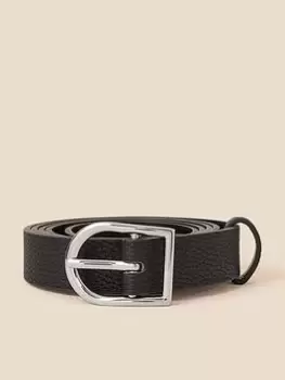 image of Accessorize Plain Buckle Belt, Black, Size L, Women