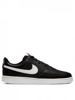 Image of Nike Court Vision Low Profile Trainers - Black/White, Size 10, Men