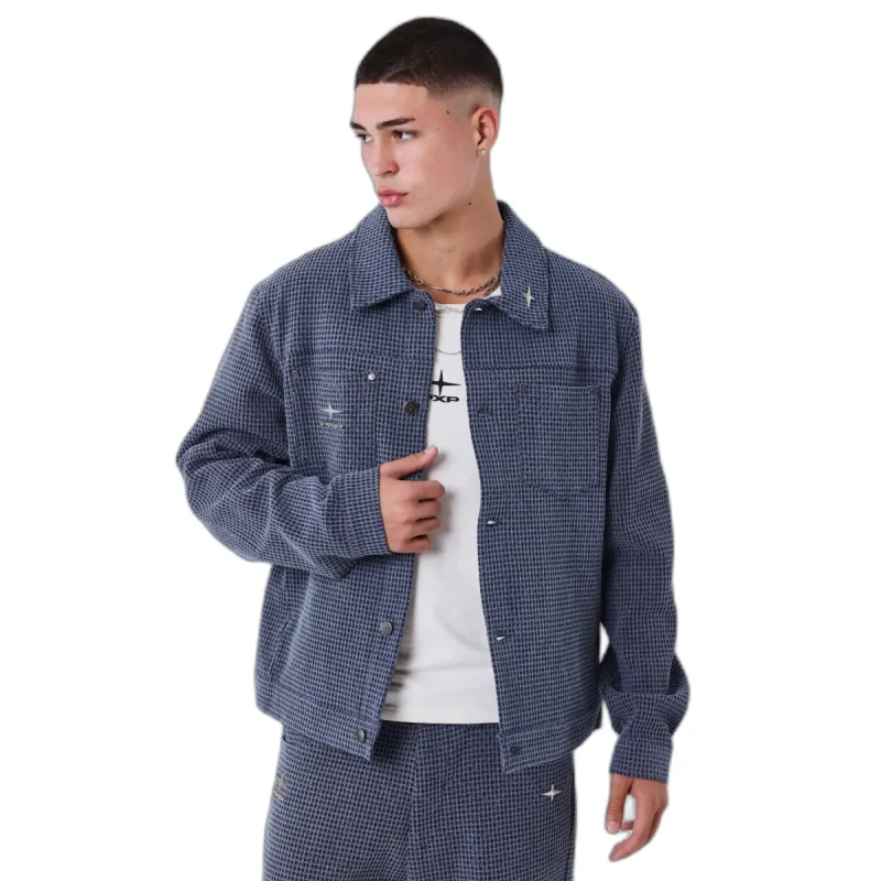 Image of Project X Paris Overshirt Project X Paris Honeycomb Bleu Male S