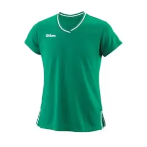 image of Wilson Team V Neck T Shirt Junior Girls - Green