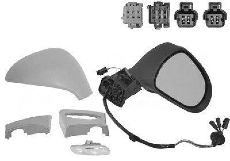 Image of VAN WEZEL 4042818 Wing mirror * HAGUS * Right, with temperature sensor, primed Outside Mirror (50)