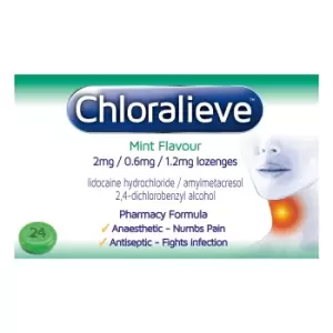 Image of Chloralieve Mint Flavour Lozenge 24 pack