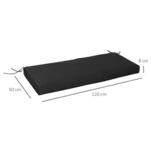 Image of Outsunny 2 Seater Bench Cushion - Black