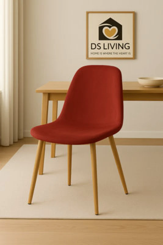 Image of Ds Living Luxe Dining Chair 2Pc Madder Brown Wooden Printed Coating