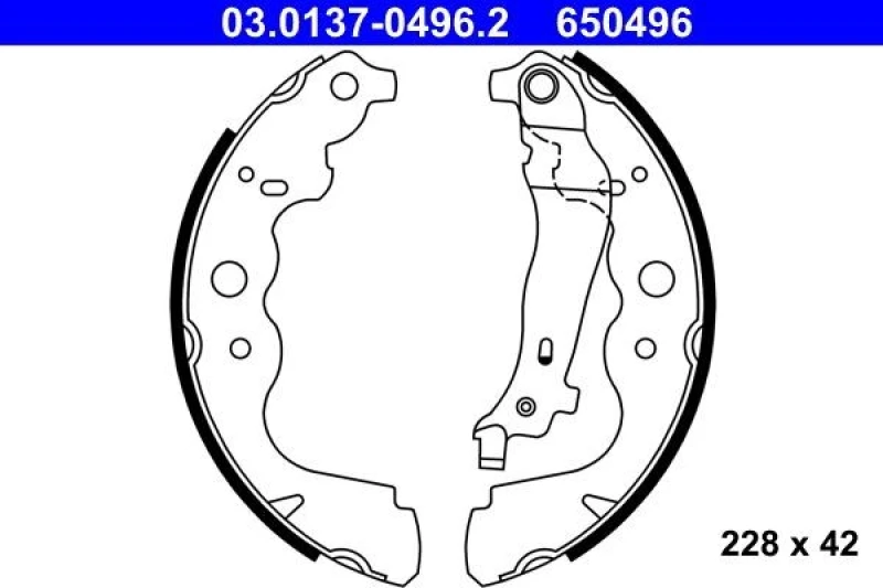 Image of ATE 03.0137-0496.2 Brake Shoes with lever Brake Shoe Set (70)