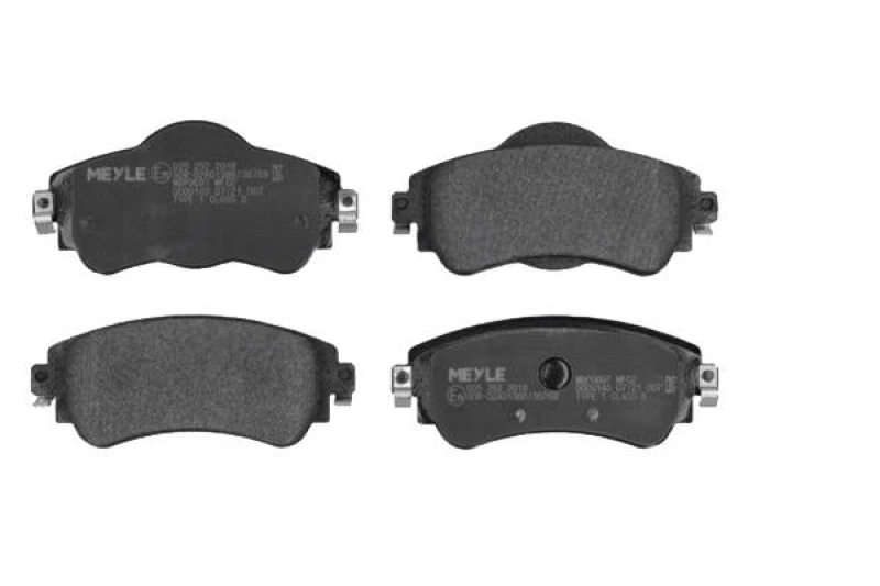 Image of MEYLE 025 252 2018 Brake pad set Front Axle, with acoustic wear warning, Original Quality, with anti-squeak plate Brake Pad Set,disc brake (402)