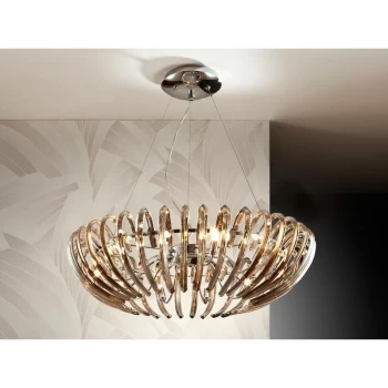 image of Schuller Ariadna - 12 Light Crystal Ceiling Pendant Chrome, champagne, G9