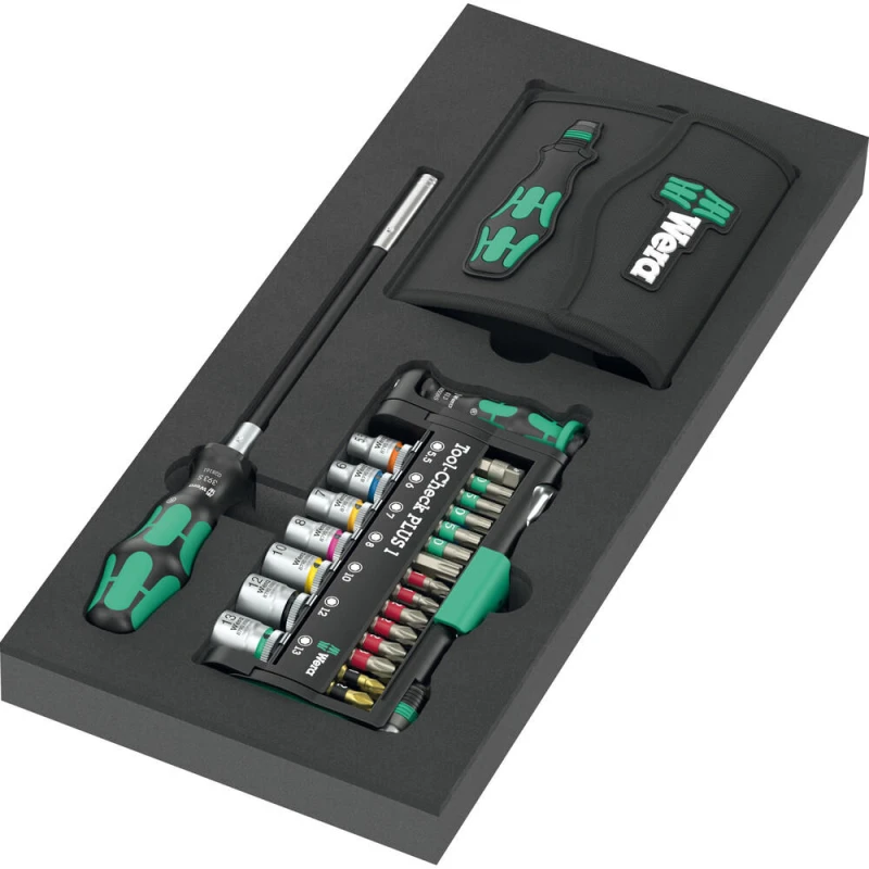 Image of Wera 57 Piece Kraftform Kompakt and Tool Check Plus Kit in Foam Tray 5150150001
