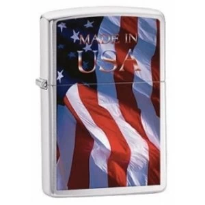Image of Zippo Made In USA Brushed Chrome Windproof Lighter