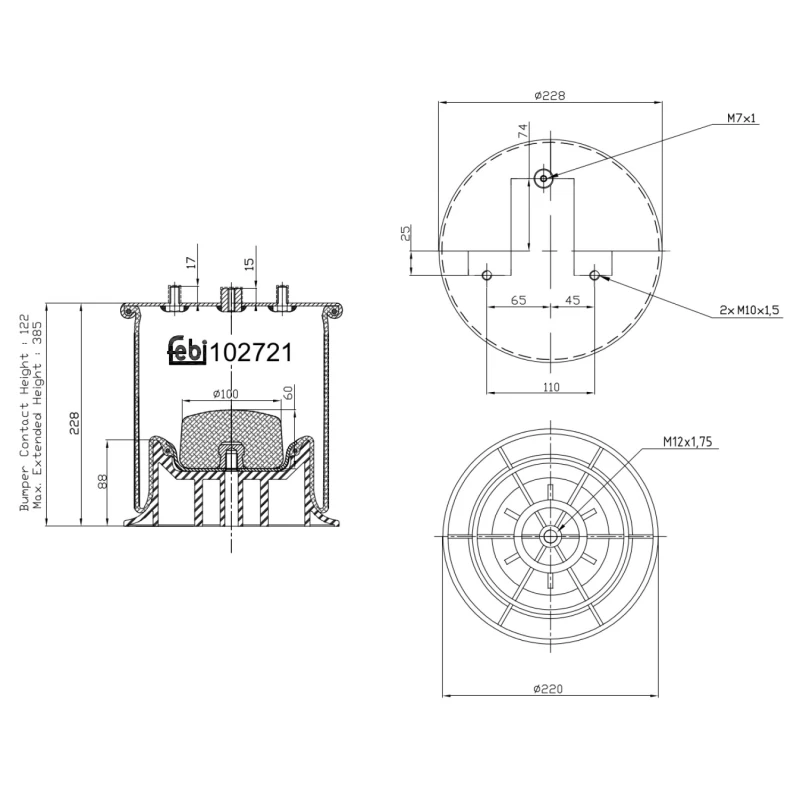 Image of Boot, air suspension FEBI BILSTEIN 102721