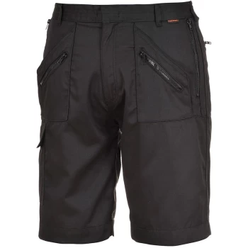 image of Portwest S889 - Black Sz XXL Action Work Shorts Safety Combat