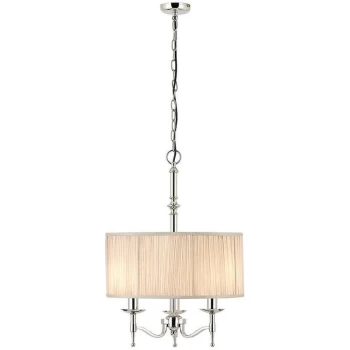 image of Interiors 1900 Lighting - Interiors Stanford Nickel - 3 Light Multi Arm Ceiling Pendant Chandelier Polished Nickel, E14