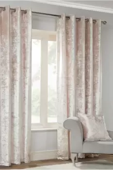 Image of Crushed Velvet Fully Lined Eyelet Curtains