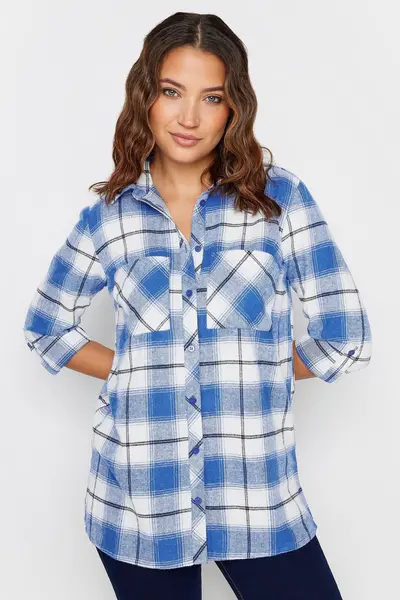 Long Tall Sally Tall Check Shirt Blue