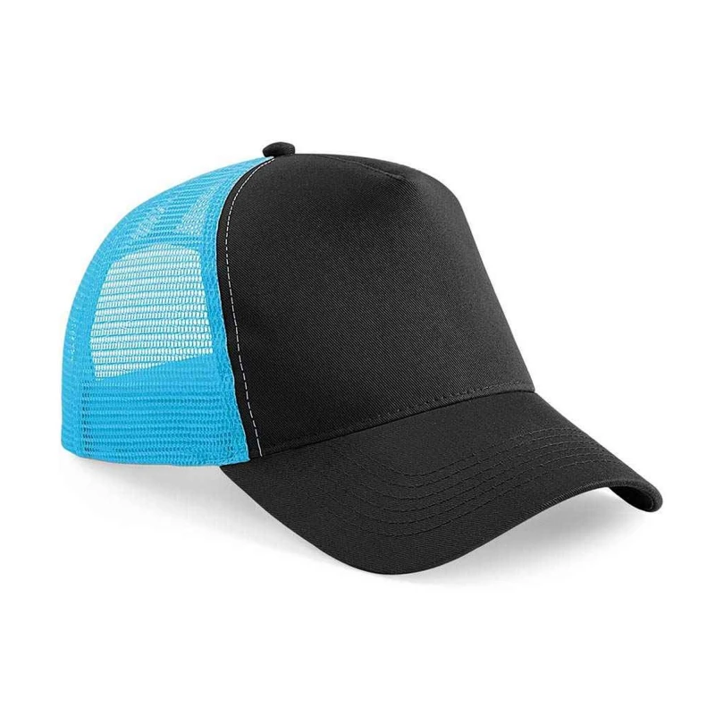 Image of Beechfield Beechfield Men Snapback Trucker Cap in Mid Blue Mid Blue One Size Male 5063527835659
