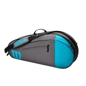 image of Wilson Team Collection Racket Bag Adult (holds 3, Blue/Grey)